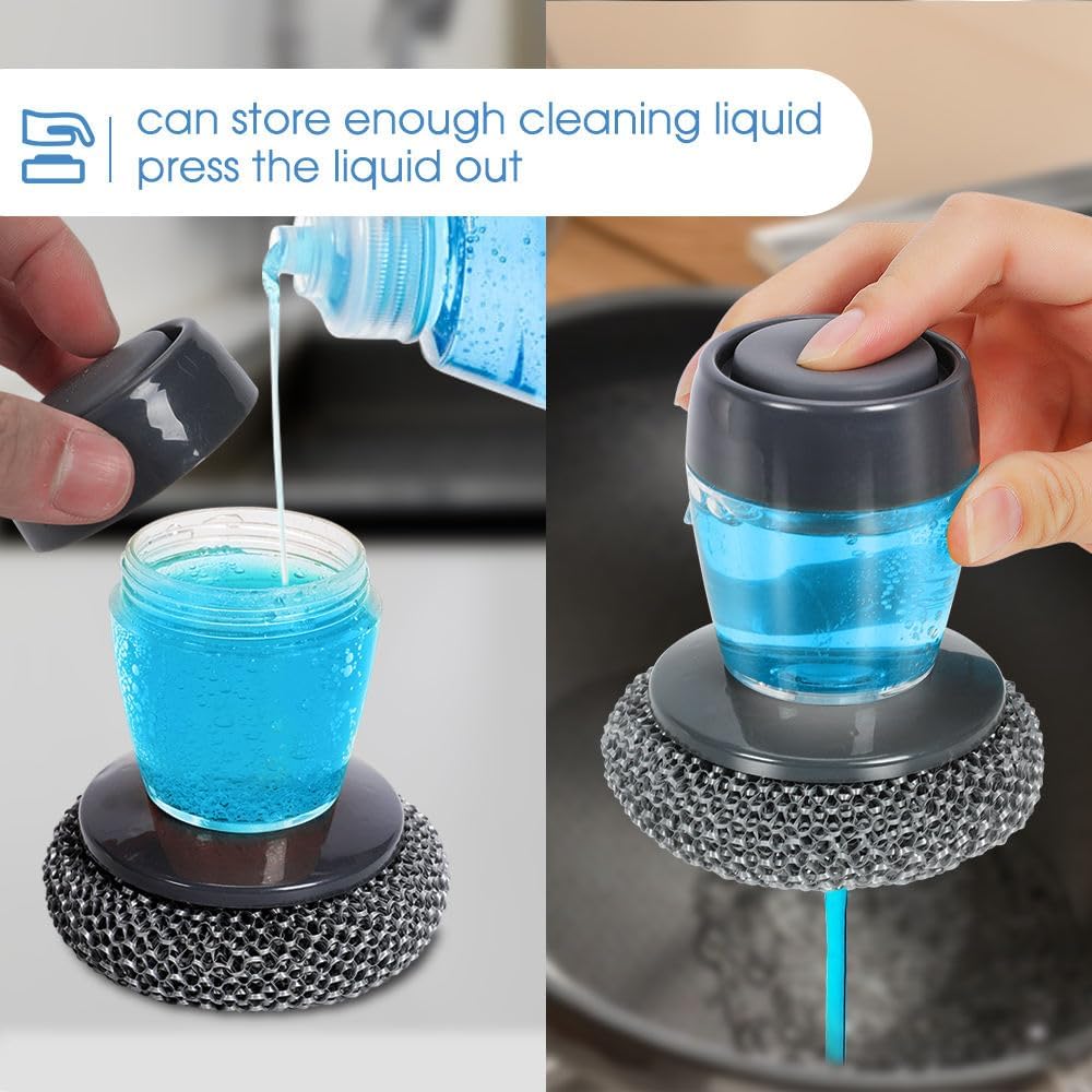 🧽 2-in-1 Liquid Soap Dispensing Palm Brush