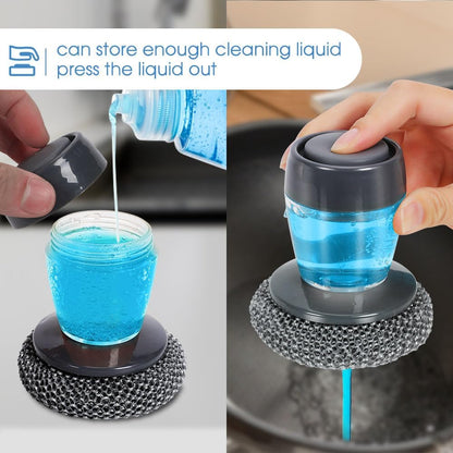🧽 2-in-1 Liquid Soap Dispensing Palm Brush