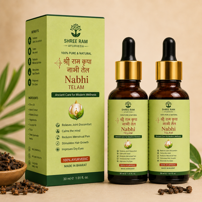 🌿 Ramban Nabhi Telam™ | 100% Ayurvedic Herbal Navel Oil | 30ml (Pack of 2) ✨