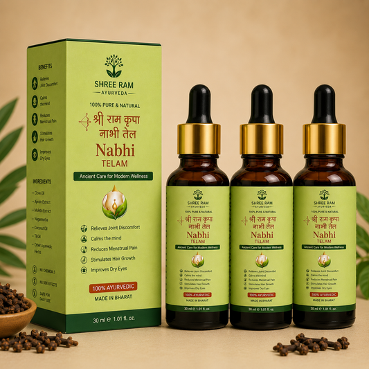 🌿 Ramban Nabhi Telam™ | 100% Ayurvedic Herbal Navel Oil | 30ml (Pack of 3) ✨